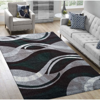 Kusový koberec WAVE - tmavě zelený