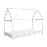 Dětská domečková Montessori postel z masivu borovice VERONIKA - 180x80 cm - BÍLÁ