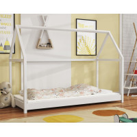 Dětská domečková Montessori postel z masivu borovice VERONIKA - 180x80 cm - BÍLÁ