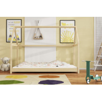 Dětská domečková Montessori postel z masivu borovice VERONIKA - 180x80 cm - PŘÍRODNÍ BOROVICE
