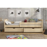 Dětská postel z masivu borovice ELENA se šuplíky - 180x80 cm - PŘÍRODNÍ BOROVICE