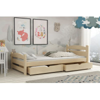 Dětská postel z masivu borovice MAX se šuplíky - 180x80 cm - PŘÍRODNÍ BOROVICE