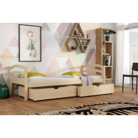 Dětská postel z masivu borovice TORNADO se šuplíky - 180x80 cm - PŘÍRODNÍ BOROVICE