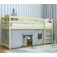 Dětská vyvýšená postel z masivu borovice PORTO - 180x80 cm - přírodní borovice