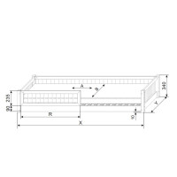 Dětská Montessori postel z masivu borovice BASIC - 160x80 cm