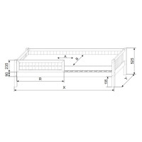 Dětská postel z masivu borovice BASIC se šuplíkem/s přistýlkou) - 200x90 cm