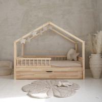 Dětská domečková postel z masivu borovice Bedhouse BELLO (se šuplíkem/s přistýlkou) - 160x80 cm