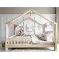 Dětská domečková postel z masivu borovice Bedhouse BELLO (se šuplíkem/s přistýlkou) - 160x80 cm