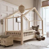 Dětská domečková postel z masivu borovice Bedhouse BELLO (se šuplíkem/s přistýlkou) - 160x80 cm