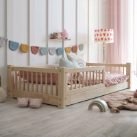 Dětská Montessori postel z masivu borovice BASIC - 160x80 cm