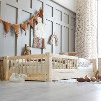 Dětská Montessori postel z masivu borovice BASIC - 160x80 cm