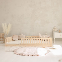Dětská Montessori postel z masivu borovice Basic LOVE - 200x140 cm