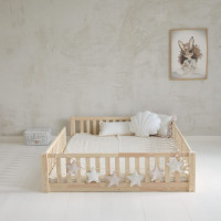 Dětská Montessori postel z masivu borovice Basic LOVE - 200x140 cm