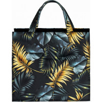 Oboustranná plážová podložka 180x50x3 cm - černá/Golden Palms