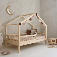 Dětská domečková postel z masivu borovice Bedhouse BELLO (se šuplíkem/s přistýlkou) - 180x80 cm