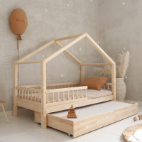 Dětská domečková postel z masivu borovice Bedhouse BELLO (se šuplíkem/s přistýlkou) - 180x80 cm