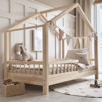 Dětská domečková postel z masivu borovice Bedhouse BELLO (se šuplíkem/s přistýlkou) - 180x80 cm