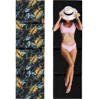 Oboustranná plážová podložka 180x50x3 cm - černá/Golden Palms