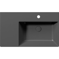 GSI KUBE X keramické umyvadlo 80x47cm, s odkládací plochou vlevo, černá mat 9457126