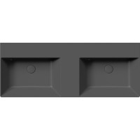 GSI KUBE X keramické dvojumyvadlo 120x47cm, bez otvoru, černá mat 9425026