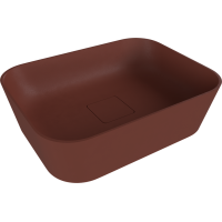 Polysan BANERA SQUARE umyvadlo na desku, litý mramor, 50x36cm, hnědá mat 14596.71