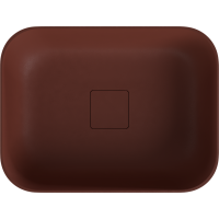 Polysan BANERA SQUARE umyvadlo na desku, litý mramor, 50x36cm, hnědá mat 14596.71