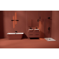 Polysan BANERA SQUARE umyvadlo na desku, litý mramor, 50x36cm, bílá/hnědá mat 14596.72