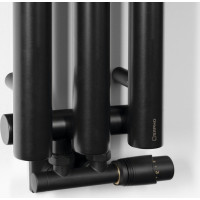 Sapho PILON otopné těleso 196x1800mm, se třemi háčky pro ručník, černá mat IZ128T