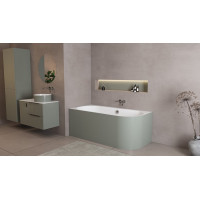 Polysan ASTRA L MONOLITH asymetrická vana 160x75x60cm,  bílá/verde 33611M.44