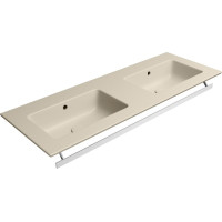 GSI PURA keramické dvojumyvadlo Slim 122x46cm, bez otvoru, creta mat 8888008