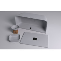 Polysan BANERA SQUARE umyvadlo na desku, litý mramor, 50x36cm, šedá mat 14596.31