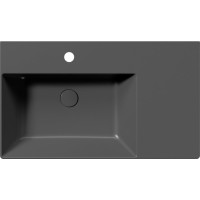 GSI KUBE X keramické umyvadlo 80x47cm, s odkládací plochou vpravo, černá mat 9456126