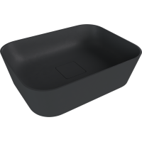 Polysan BANERA SQUARE umyvadlo na desku, litý mramor, 50x36cm, antracit mat 14596.51