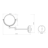 Sapho Kosmetické zrcátko závěsné, Ø 140mm, oboustranné, chrom XP012CH