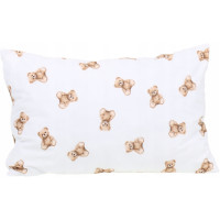 Dětské bavlněné povlečení do postýlky 120x90 cm BABYMAM PREMIUM - Medvídek Teddy - bílé
