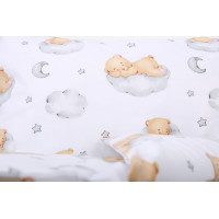Dětské bavlněné povlečení do postýlky 135x100 cm BABYMAM PREMIUM - Medvídek v oblacích