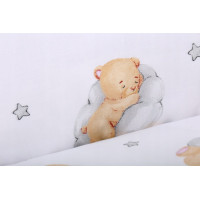 Dětské bavlněné povlečení do postýlky 135x100 cm BABYMAM PREMIUM - Medvídek v oblacích