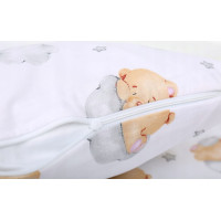 Dětské bavlněné povlečení do postýlky 135x100 cm BABYMAM PREMIUM - Medvídek v oblacích