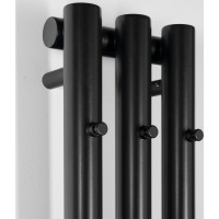 Sapho PILON otopné těleso 196x1800mm, se třemi háčky pro ručník, černá mat IZ128T