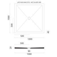 GSI Keramická sprchová vanička, čtverec 100x100x2cm, cenere mat 46101017