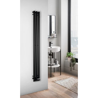 Sapho PILON otopné těleso 196x1800mm, se třemi háčky pro ručník, černá mat IZ128T