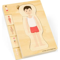 Bigjigs Toys Dřevěné puzzle Anatomie chlapec