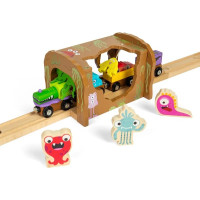 Bigjigs Rail Dřevěný tunel Příšerky
