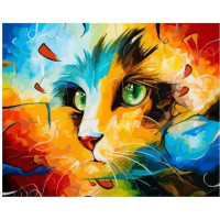 NORIMPEX Diamantové malování Abstraktní kočka 30x40cm