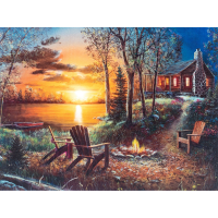 NORIMPEX Diamantové malování Dům u jezera 30x40cm