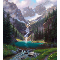 NORIMPEX Diamantové malování Horský potok 30x40cm