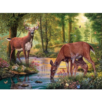 NORIMPEX Diamantové malování Jelen u potoka 30x40cm