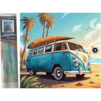 NORIMPEX Diamantové malování Modrý Volkswagen 30x40cm