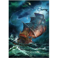 NORIMPEX Diamantové malování Plachetnice v bouři 30x40cm