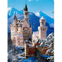 NORIMPEX Diamantové malování Zámek Neuschwanstein v zimě 30x40cm